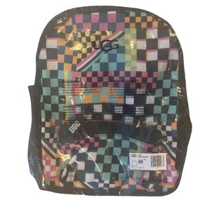 NWT Ugg multicolored checkered canvas backpack